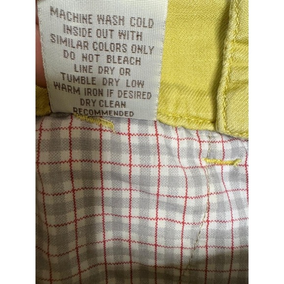 Level 99 Shorts Womens Size 28 Mustard Yellow Linen Casual Front Pockets Summer - Picture 8 of 8
